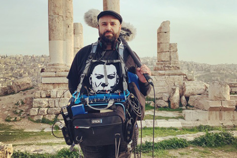 On the road - production sound mixer Stu Chacon