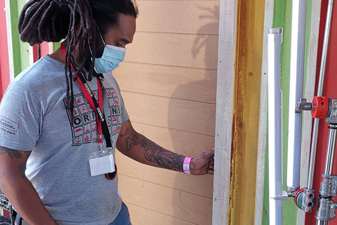 Brent Sauls on set with Astera Titan Tubes