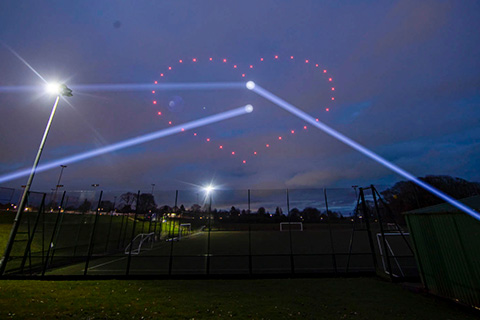 Hearts in the sky over Northampton (photo: Louise Stickland)