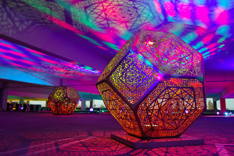 DesignSpace was an immersive drive-through visual extravaganza of light and video art  (photo: Micah Rind)