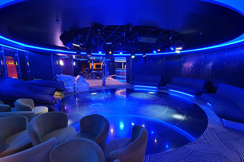 The liner is outfitted with a host of amenities including 13 gourmet restaurants