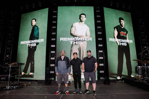 Jonas Brothers monitor engineer Jon Kooren, percussionist Demien Arriaga and FOH engineer Brian Pomp