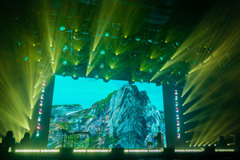 The design featured multiple video walls and a video floor