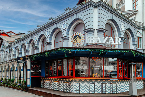 The Bazar combines a restaurant, nightclub, and karaoke bar