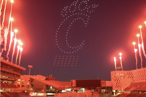 Verge Aero’s military-grade-manufactured drones were positioned high above the Nippert Stadium