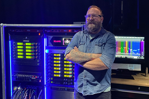 Casas Church production director Tyler Moss with the KLANG:konductor