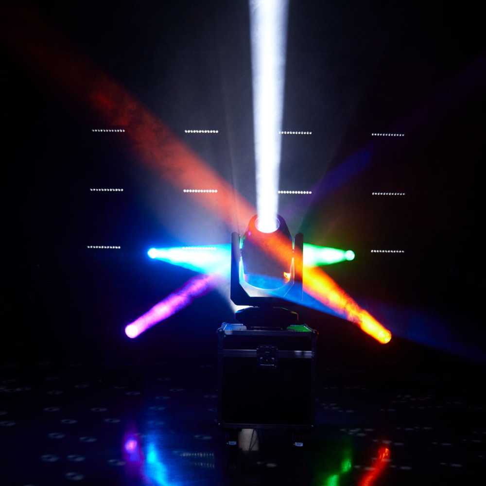 The IP65 beam spot wash hybrid features a wide range of application options