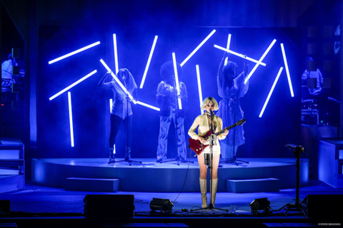 Paul Normandale designed the set and lighting for St Vincent’s most recent Daddy’s Home tour (photo: Steve Jennings)