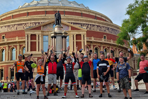 A team of approximately 20 cyclists braved the journey, representing some of the biggest names in the entertainment technology industry