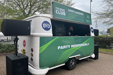 The eco-friendly VW Pop-Up DJ Booth will be stationed in the courtyard between the two halls at the Royal Armouries