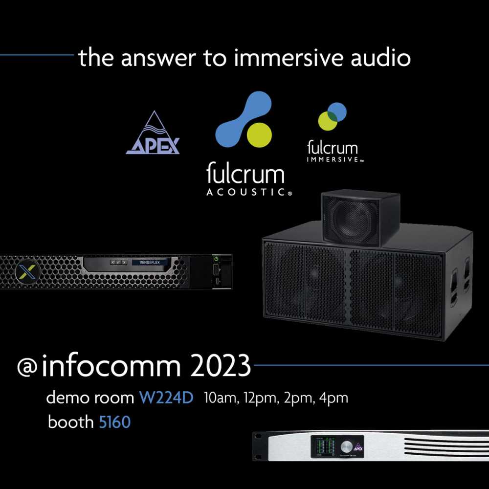 Visitors can experience the Fulcrum Immersive suite in action throughout InfoComm 2023