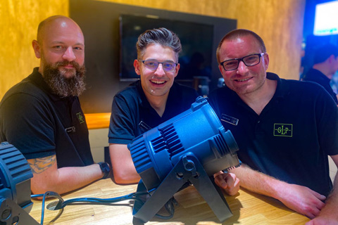 GLP's Craig Gravett, Greg Westwood and Nigel Bennett at the PLASA Show