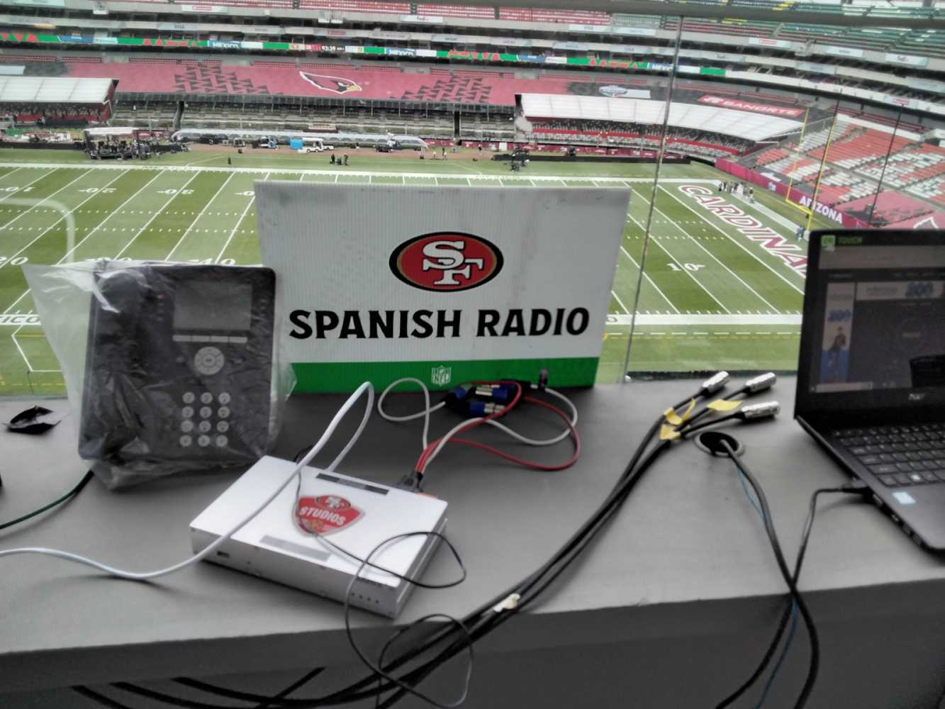 Gameday audio is delivered to various terrestrial, web, mobile and social media platforms