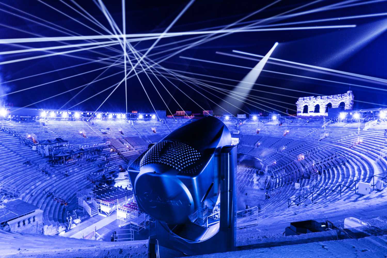 The lighting was installed and designed for the event by Mequadro Service