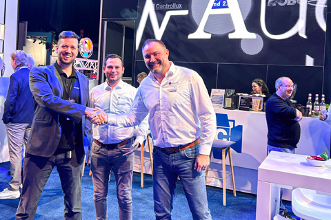 Dekkar Densham (CAST) with Romec Berendsen and Bas Entius from Controllux