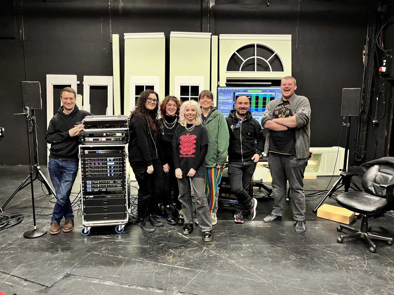 Peppe Mallozzi (Shure) and Will Cottrell (Autograph) with LAMDA students