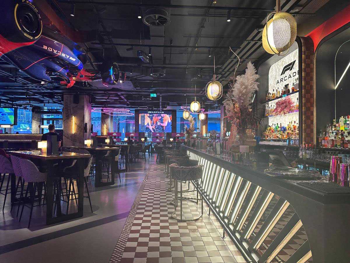 F1 Arcade is an F1 racing experience with no fewer than 53 bespoke full-motion racing simulators